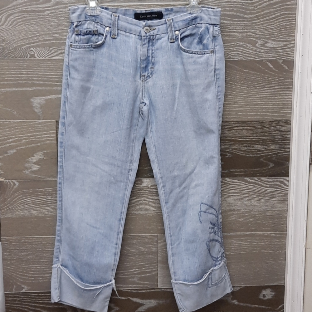 Calvin klein vintage? Wearable art blue jeans